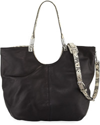 Elizabeth and James Cynnie Convertible Leather Tote Bag Black