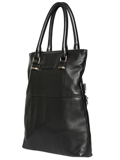 Diesel Black Gold Soft Leather Shopping Tote Bag, $650 