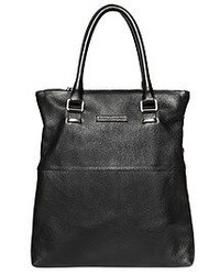 Diesel Black Gold Soft Leather Shopping Tote Bag