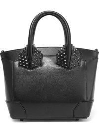 Christian Louboutin Eloise Small Spiked Textured Leather Tote Black