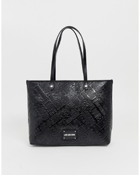 Love Moschino Embossed Tote Bag In Black