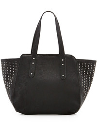 Neiman Marcus Faux Leather Studded Tote Bag Black