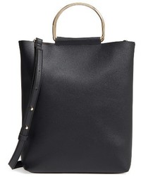 Topshop Faux Leather Tote Black