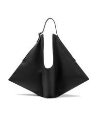 The Row Flat Hobo Small Leather Shoulder Bag