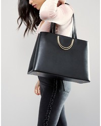 Ted Baker Fold Handle Leather Large Tote Bag