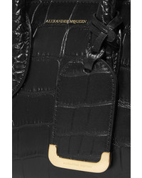 Alexander McQueen Heroine Small Croc Effect Leather Tote Black