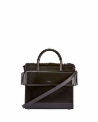 Givenchy Horizon Mini Fur Trimmed Tote Bag Black