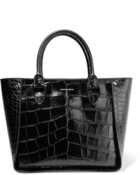 Alexander McQueen Inside Out Croc Effect Leather Tote Black