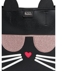 Karl Lagerfeld K Kocktail Cat Faux Leather Tote Bag