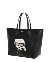 Karl Lagerfeld Kikonik Karl Face Faux Leather Tote Bag