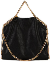 Stella McCartney Large Black Gold Falabella Tote Bag