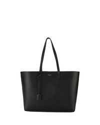 Saint Laurent Large Black Leather Shopper Tote Bag