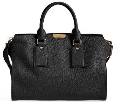 burberry black leather tote