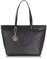 Armani Jeans Large Faux Leather Zip Tote Bag