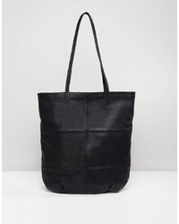 ASOS DESIGN Leather Panelled Shopper Bag