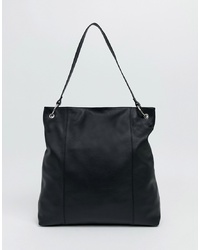 ASOS DESIGN Leather Shopper Bag With Ring Detail