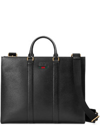 Gucci Leather Tote With Web