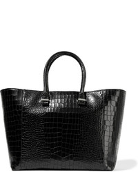Victoria Beckham Liberty Croc Effect Leather Tote Black