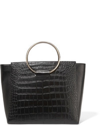 Little Liffner Ring Croc Effect Leather Tote Black