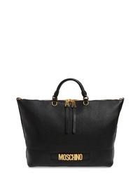 Moschino Logo Pebbled Leather Tote