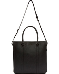 Burberry London Black Leather Kenneth Tote Bag
