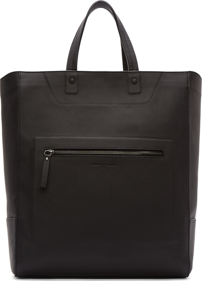 Maison margiela discount black leather tote