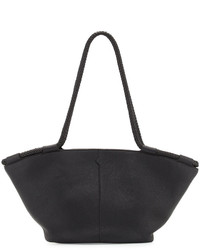 The Row Market Leather Braided Tote Bag Black