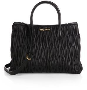 Matelassé leather handbag Miu Miu Black in Leather - 36794762