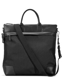 Shinola Medium Leather Nylon Travel Tote Bag