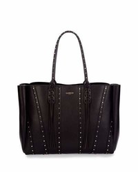 Lanvin Medium Studded Leather Tote Bag W Fringe Black