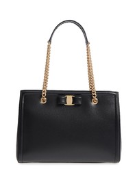 Salvatore Ferragamo Melike Ed Leather Bow Tote