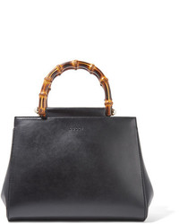 Gucci Nympha Bamboo Small Leather Tote Black