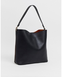 ASOS DESIGN Oversized Structured Shopper Bag With Contrast Detail