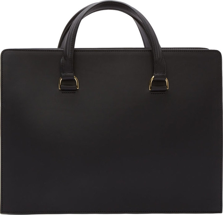 Pb 0110 Black Matte Leather Briefcase Tote, $1,155 | SSENSE | Lookastic
