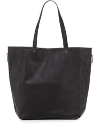 Neiman Marcus Perforated Side Zip Tote Bag Black