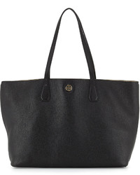Tory Burch Perry Leather Tote Bag Blackbeige