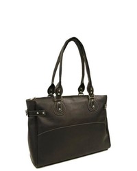 Piel Personalized Leather Ladies Side Strap Tote Bag Large