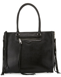 Rebecca Minkoff Regan Side Zip Leather Tote Bag Black