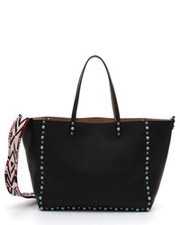 Valentino Rockstud Rolling Guitar Strap Leather Tote