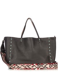 Valentino Rockstud Rolling Reversible Leather Tote