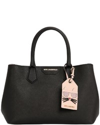 Karl Lagerfeld Saffiano Leather Tote Bag W Logo Tag