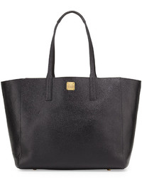 MCM Shopper Project Reversible Leather Tote Bag Blackgold