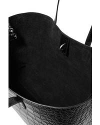 Saint Laurent Shopping Large Croc Effect Leather Tote Black