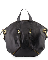 Oryany Sienna Rounded Leather Tote Bag Black