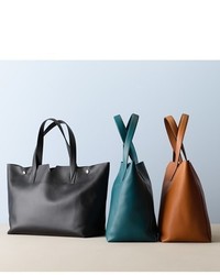 Vince Signature Collection Leather Tote Black