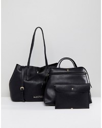 Valentino by Mario Valentino Slouchy 3 In 1 Tote Bag In Black