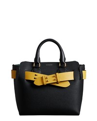 Burberry Small Contrast Belt Leather Tote