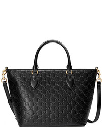Gucci Ssima Small Leather Tote Bag Black