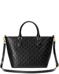 Gucci Ssima Small Leather Tote Bag Black