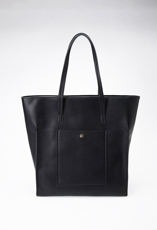 faux leather tote bag forever 21